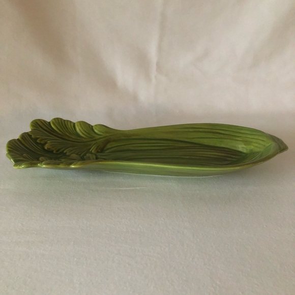 Spoon Rest Condiment Vegetable Dish Celery Design - Picture 11 of 12